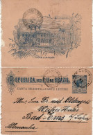 BRAZIL 1910 CARD LETTER SENT TO BAD EMS - Storia Postale