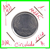 ( GERMANY DDE ) REPUBLICA DEMOCRATICA DE ALEMANIA (DDR) MONEDA DE 1-DM AÑO 1972  KM-35.1  MONEDA DE ALUMINIO - 1 Mark