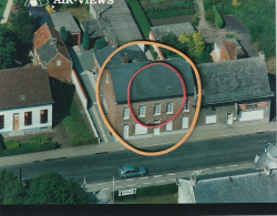 Luchtfoto Itegem : Hallaardstraat / Huis Roziers ( Verfwinkel ? ) - Heist-op-den-Berg