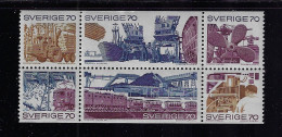 SWEDEN 1970 BOOKLET PANE SCOTT #866a (861-866) STAMPS MNH - Neufs