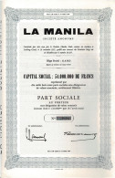 - Titre De 1957 - La Manila - Société Anonyme - - Autres & Non Classés