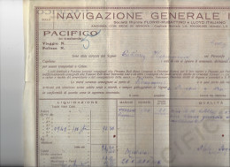 NAVIGATION 1930 CONNAISSEMENT BILL OF LADING  POLIZZA DI CARICO NAVIGAZIONE GENERALE  ITALIANO De Cadiz Pour Gayaquil - Italië