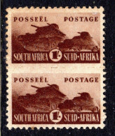 SOUTH AFRICA - 1942 TANKS UNIT OF 2 MOUNTED MINT MM * SG 104 FAULTS - SEE DESCRIPTION (2 SCANS) - Ongebruikt