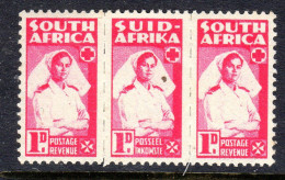 SOUTH AFRICA - 1943 NURSES UNIT OF 3 FINE  MOUNTED MINT MM * SG 98 - Unused Stamps