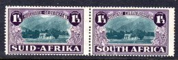 SOUTH AFRICA - 1939 HUGUENOT LANDING FUND 1/- STAMP PAIR MNH ** SG 84 GUM FAULTS (2 SCANS) - Ongebruikt