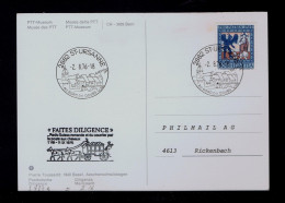 Sp10119 SUISSE Landescape "AU BORD DU DOUBS" Diligences Chevaux Courrier Por La Poste /postcard Mailed 1976 Rickenbach - Kutschen