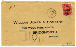 CANADA, ALTA, 1933 / WILLIAM JONES & CO., RUG WOOL MERCHANTS, BRIDGNORTH (POSTAL CENSUS DIAMOND) - Covers & Documents