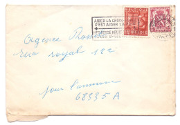 Belgique 479 Petit Sceau 40c 762 Exportation 1f35 Sur Lettre Bruxelles 1949 Flamme Aider La Croix-rouge Roode Kruis - 1948 Export