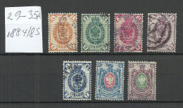 RUSSLAND RUSSIA Russie 1884/1885 Michel 29 - 35 A O - Oblitérés