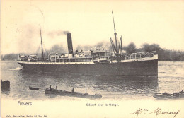 BELGIQUE - Anvers - Depart Pour Le Congo - Bateau - Nels - Carte Postale Ancienne - - Antwerpen