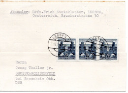 70937 - Österreich - 1960 - 3@50g Architektur A Kte LEOBEN -> Westdeutschland - Lettres & Documents