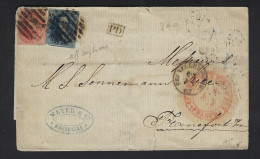 Medaillon 40 Cent En 20 Cent Op Brief Van BRUXELLES NORD In 1862  ; Details & Staat Zie 2 Scans ! LOT 191 - 1849-1865 Medaillons (Varia)