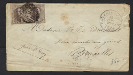 Verzegelde Brief Uit 1859 Met 2 X Medaillon 20 Cent Op Brief Van CHAUDFONTAINE ; Details & Staat Zie 2 Scans ! LOT 191 - 1849-1865 Medaillons (Varia)