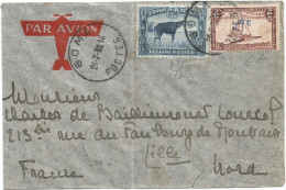 CONGO BELGE 2FR50+PA 3FR50 LETTRE COVER AVION GOMA 24.7.1939 TO FRANCE - Covers & Documents