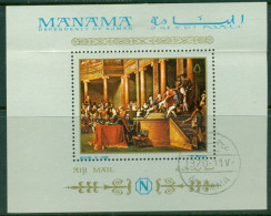 Manama 1970 Mi#MS55 Paintings By French Masters, 200th Birth Anniversary Of Napoleon MS  (crease)CTO - Altri & Non Classificati