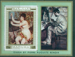 Manama 1970 Mi#MS60A Nude Paintings By Renoir MS MLH - Autres & Non Classés