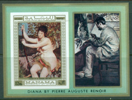 Manama 1970 Mi#MS60B Nude Paintings By Renoir MS IMPERF MLH - Other & Unclassified