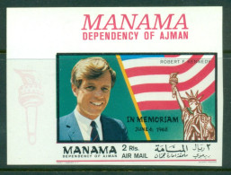 Manama 1969 Mi#212B Robert Kennedy In Memoriam IMPERF MLH - Altri & Non Classificati