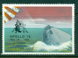 Manama 1969 Mi#B211 Apollo 10 Space Program Opt In Black MLH - Other & Unclassified