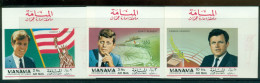 Manama 1969 Mi#201B-203B The Kennedy Brothers IMPERF MLH - Andere & Zonder Classificatie