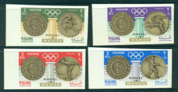 Manama 1968 Mi#121-124 Summer Olympics Mexico, Gold Medallists IMPERF MLH - Autres & Non Classés