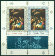 Manama 1968 Mi#133 Xmas, Nativity, Joint Issue With Ajman MS MLH - Other & Unclassified