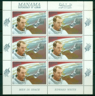 Manama 1969 Mi#116 Apollo 7 Space Mission, Edward White Sheetlet , (hinge In Top Margin) MLH - Other & Unclassified