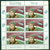 Manama 1969 Mi#115 Apollo 7 Space Mission, Yuri Gagarin Sheetlet , (hinge In Top Margin) MLH - Autres & Non Classés