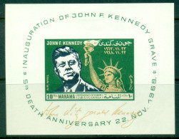 Manama 1968 Mi#MS12 JFK, Kennedy 5th Death Anniversary MS MLH - Altri & Non Classificati