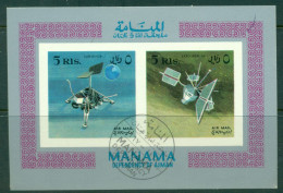 Manama 1968 Mi#MS8B Space Research Probes MS IMPERF CTO - Altri & Non Classificati