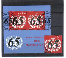 CSR253 UNO G E N F  2010  MICHL 719 + Block 29  Used / Gestempelt SIEHE ABBILDUNG - Used Stamps