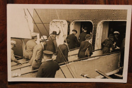 Carte Photo 1920's Embarquement Paquebot Transatlantique CPA Ak Animée Tirage Print Vintage - Sonstige & Ohne Zuordnung