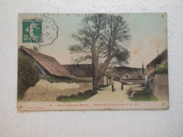 Saint-Georges-Motel Place Du Gros Orme 1911,Simi-Aquarelle A.BREGER, Marcophilie Convoyeur Evreux à Dreux...........CP13 - Saint-Georges-Motel