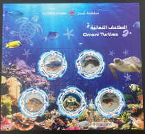 Delcampe - 2019 Oman Sultanate Turtles Marine Life Minisheet MNH Pacific Ocean Blue Sea Algae Tortoise - Oman