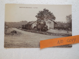 Delcampe - MOFFANS La Gare 1910, Animée Train Gare Tramway, édit. Vve ROY, Epicerie.........CP13 - Lure