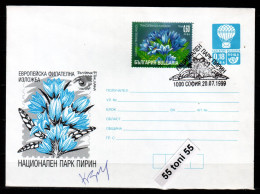 1999 European Stamp Exhibition- Sofia (Flowers) Postal Stationery(AUTOGRAPH PAINTER) +stamp Bulgaria/Bulgarie - Sobres