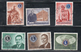 REPUBBLICA DI SAN MARINO 1960 LIONS CLUB SERIE COMPLETA COMPLETE SET USATA USED OBLITERE' - Gebruikt