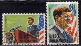 REPUBBLICA DI SAN MARINO 1964 PRESIDENTE DEGLI STATI UNITI J.F.KENNEDY SERIE COMPLETA COMPLETE SET USATA USED OBLITERE' - Usados