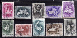 REPUBBLICA DI SAN MARINO 1963 GIOSTRE E TORNEI SERIE COMPLETA COMPLETE SET USATA USED OBLITERE' - Used Stamps