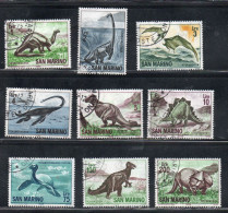 REPUBBLICA DI SAN MARINO 1965 ANIMALI PREISTORIA SERIE COMPLETA COMPLETE SET USATA USED OBLITERE' - Used Stamps