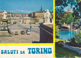 CARTOLINA  TORINO,PIEMONTE-SALUTI DA TORINO-PIAZZA GRAN MADRE DI DIO CON SFONDO VIA PO M. DEI CAPPUCCINI-VIAGGIATA 1979 - Places