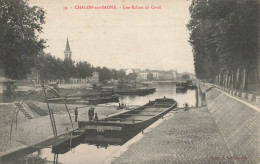 Chalon Sur Saône * Péniche " ... DRAGUADE ... " Batellerie * écluse Du Canal * Barge Chaland Péniches Pêche Carrelet - Chalon Sur Saone