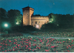 CARTOLINA  TORINO,PIEMONTE-DI NOTTE-CASTELLO MEDIOEVALE E PARCO DEL VALENTINO-STORIA,MEMORIA,CULTURA,NON VIAGGIATA - Castello Del Valentino