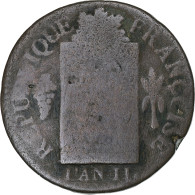 France, Louis XVI, Sol à La Balance Françoise, 1793, Strasbourg, Cuivre, TB - Other & Unclassified