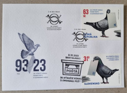 2023 FDC Czech Tschechien Join Mix Slowakei SLOVAKIA 30 Years Of Postal Office - Joint Issues