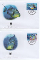 ( 9-70 ) WWF-Barbade Animaux Marins  4 Timbres Plus 4 Enveloppes 1er Jour 1986 Superbe - Otros - Oceanía