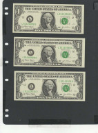 USA - LOT 3 Billets 1 Dollar 2003 NEUF/UNC P.515a § L 022 + 028 + 031 - Federal Reserve Notes (1928-...)