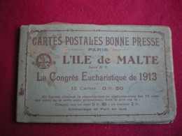 L'ILE DE MALTE - LE Congrès Eucharistique De 1913, Carnet De 10 Cartes. - Malte