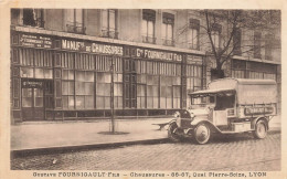 Lyon 5ème * Manufacture De Chaussures Gustave FOURNIGAULT Fils 86/87 Quai Pierre Scize * PUB Au Dos - Lyon 5