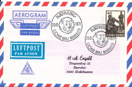 Denmark Aerogramme Hjörring 20-5-1977 Lions Maj Marked (Very Funny LION Postmark) - Lettres & Documents